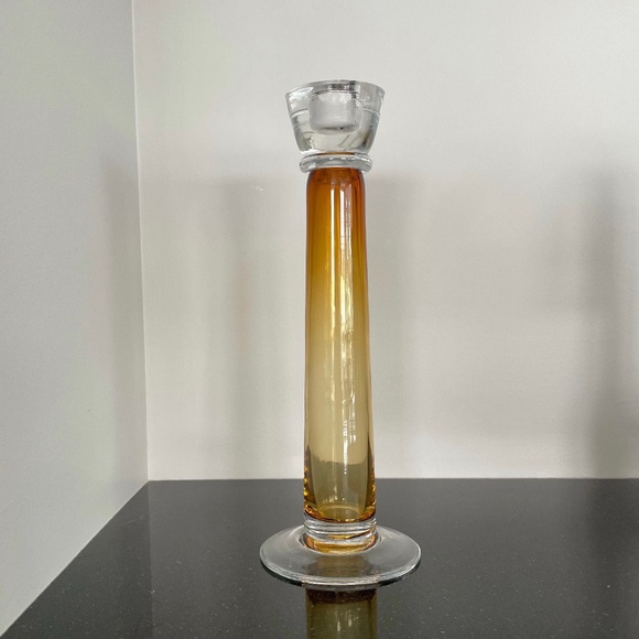 Mid-Century Modern Vibes Column Glass Candlestick Holder - Picture 1 of 3